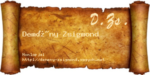 Demény Zsigmond névjegykártya