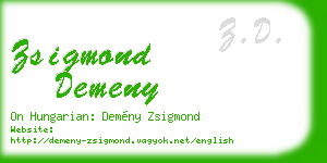 zsigmond demeny business card